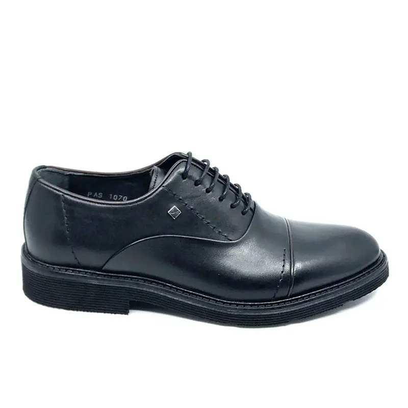 Men's Black Genuine Leather EVA Outsole Lace-Up Classic Shoes FSC1070SİYAH