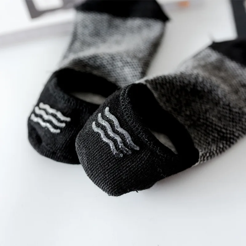 5 pairs / lot summer men no show socks slippers men breathable silicone non-slip high quality short socks mesh breathable socks