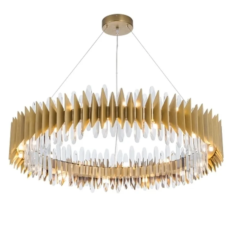 

New Design Crystal Lamp Chandelier Modern Ring Gold LED Chandeliers Lighting Fixture Living Room Gold Cristal Lustre