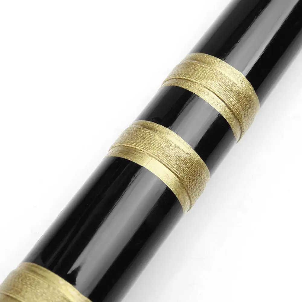 CDEFG-Handmade Bamboo Flute, Black, Musical Instrument, Professional Dizi with Line, Suitable for Beginners