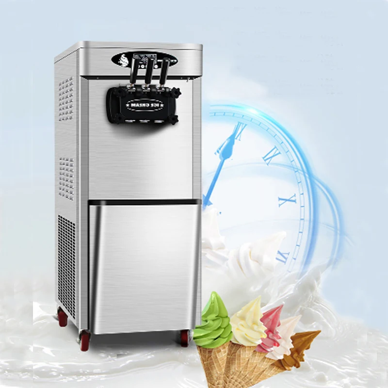 Vertical Soft Ice Cream Machine 20L/H R410A R22 Refrigerant Table Commercial Maker
