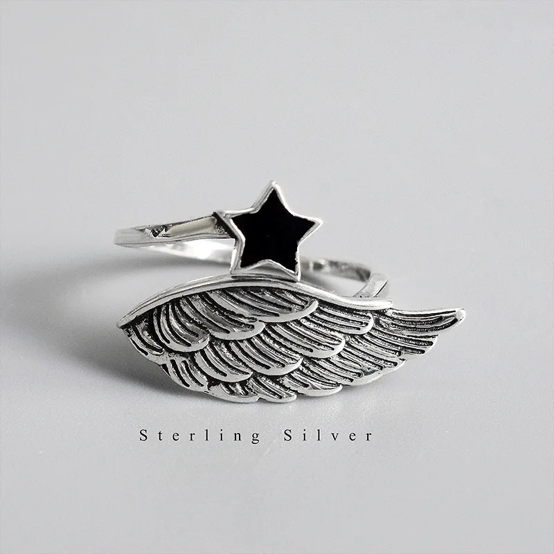 Retro wings Star Ring ,Thomas Style Soul Jewelry Good Jewerly For Women,2021 Ts Gift In 925 Sterling Silver,Super Deals