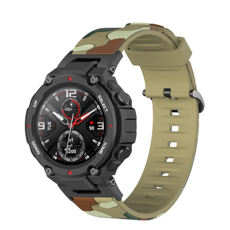 Vòng Tay Silicone Cổ Tay Cho Huami Amazfit T-REX/T-Rex Pro Ngụy Trang Dây Đeo Thay Thế Cho Xiaomi Huami Amazfit T-Rex