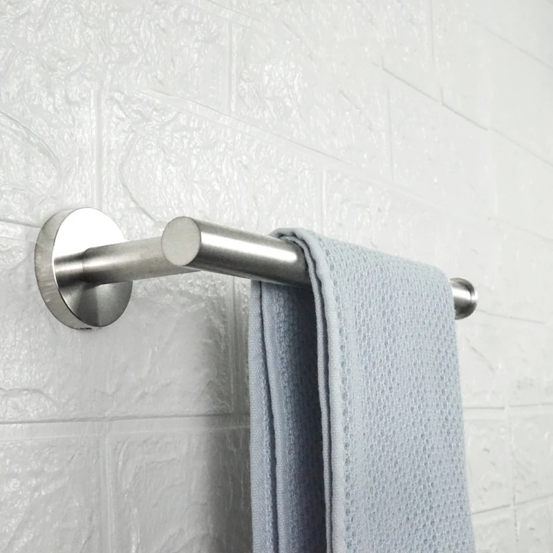 Brushed Stainless Steel Wall Mounted Hand Towel Bar Toilet Paper Holder Robe Towel Hooks Kitchen Bathroom Accessories Set Round