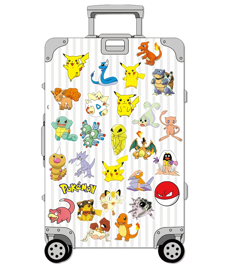 10/50pcs Pokemon Pikachu adesivi Anime Cartoon Kawaii adesivi impermeabili Skateboard bicicletta chitarra Laptop bambini Stiker giocattoli