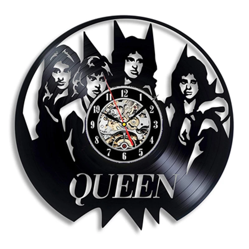 Queen Rock Band Wall Clock Modern Design Music Theme Classic Vinyl Record Clocks Wall Watch Art Home Decor Gifts for Musician