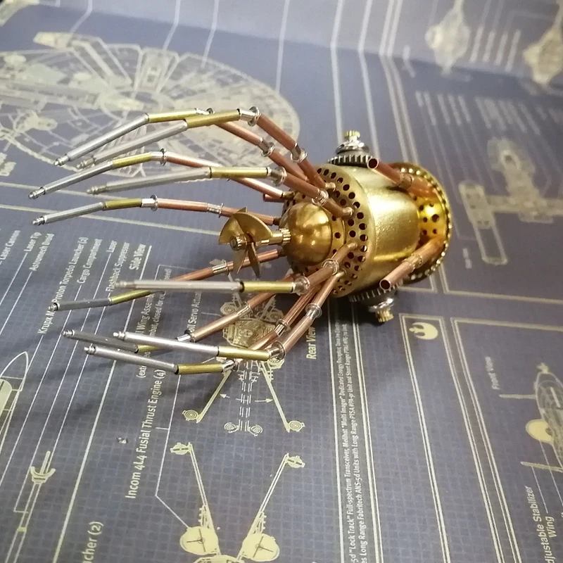 Steampunk style mechanical jellyfish full metal model handmade crafts creative ornaments