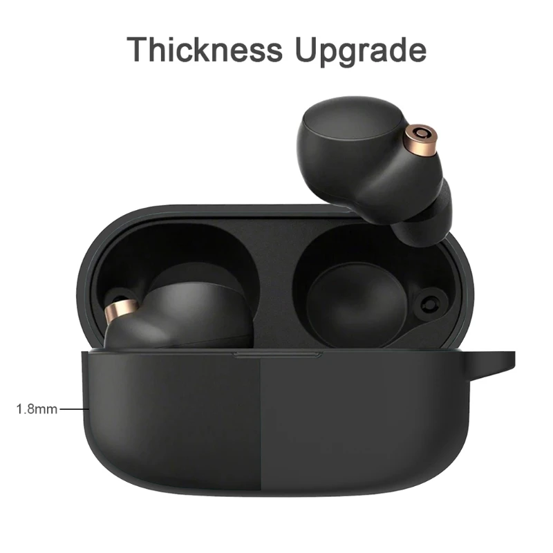 Soft Silicone Cover Compatible with-S-ony WF-1000XM4 Earbuds Charging Case Protective Dust-resistant Case