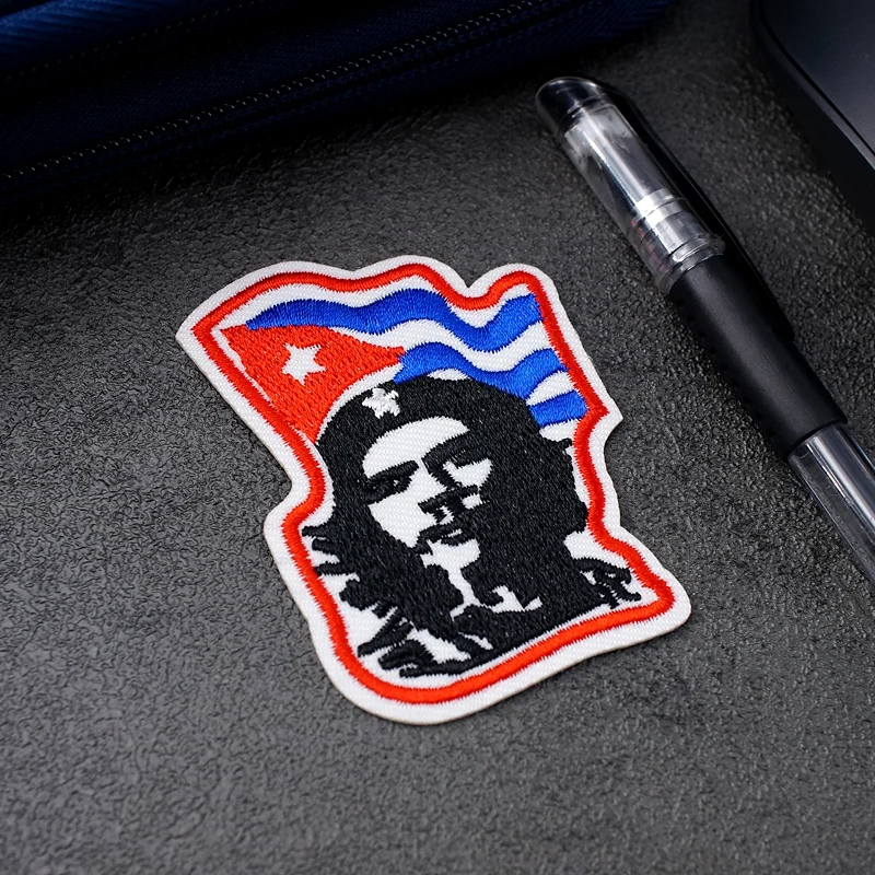 Che Guevara (dimensioni: 5,0X7,5 cm) Distintivi di stoffa fai da te Patch ricamate Applique Adesivi per vestiti da cucito Accessori di abbigliamento