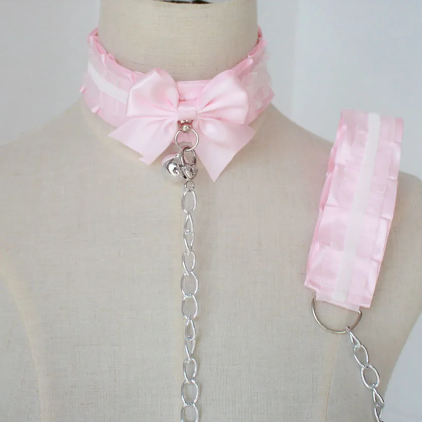 Sissy Adult Baby Kitten Pink Play Collar Choker Lolita Cosplay DDLG ABDL