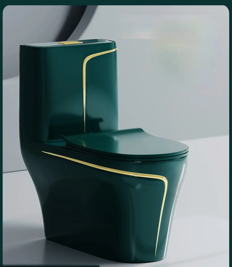 Dark Green Domestic Toilet Bathroom Color Light Luxury Toilet Siphon Ceramic Pumping Personalized Creative Toilet