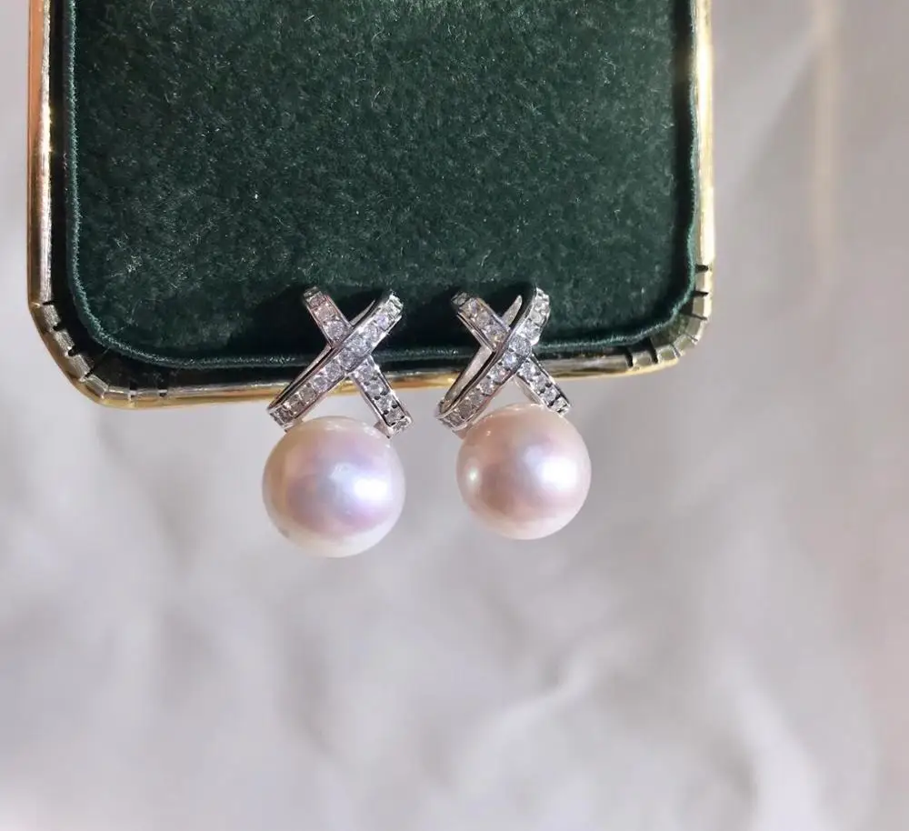 Cross 925 Sterling Silver Earrings Findings Settings Base Mountings Parts Mounts for Coral Pearls Agate Crystal Stones Jade