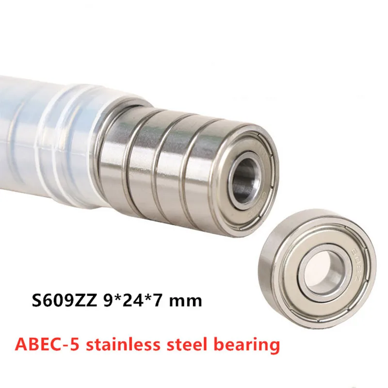 50pcs 440C stainless steel bearing ABEC-5 S609ZZ 9*24*7 mm deep groove ball bearing S609Z S609 -2Z 9x24x7 mm