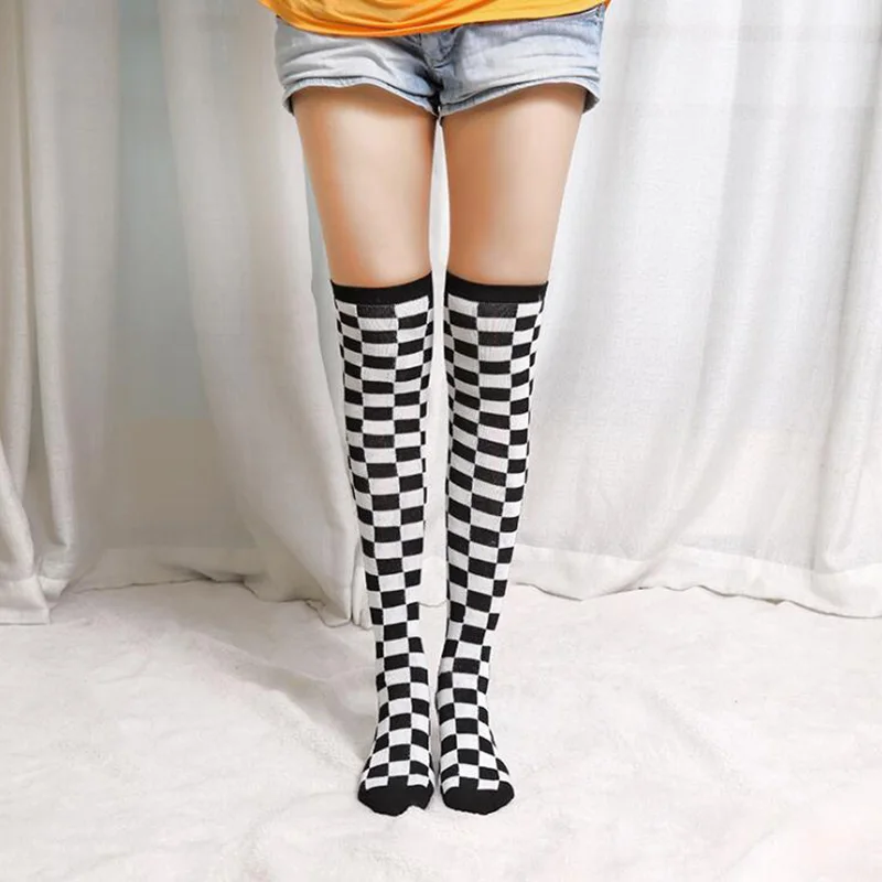 Halloween Student Anime Cosplay Strip Colorful Long Stocking Girl Clown Thigh High Over Kneel Sexy Women Warm Rainbow Stockings