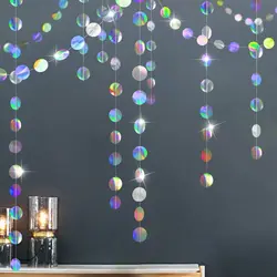 4M Summer Bling Bling Party Paper Circle Dots Garlands Birthday String Chain DIY Hanging Streamer Wedding Baby Shower Decoration