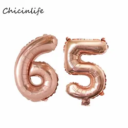 Chicinlife Number 65 Foil Balloons Happy Birthday Balloon Retirement Wedding Anniversary Party Decoration 65th Birthday Party