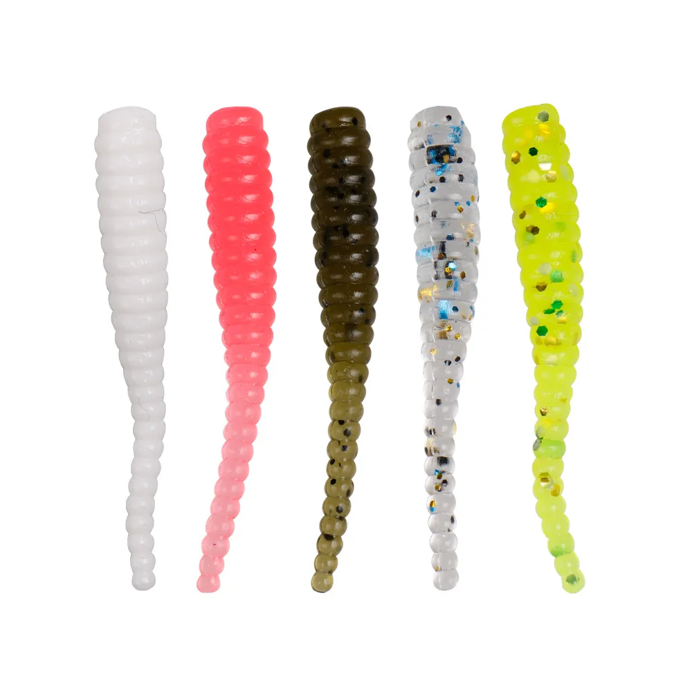 10pcs/lot Root Fishing Worm Soft Lure Artificial Silicone 0.3g/35mm Tail of needle Minnow Swimbait Jigging Pesca Bass Trout Bait