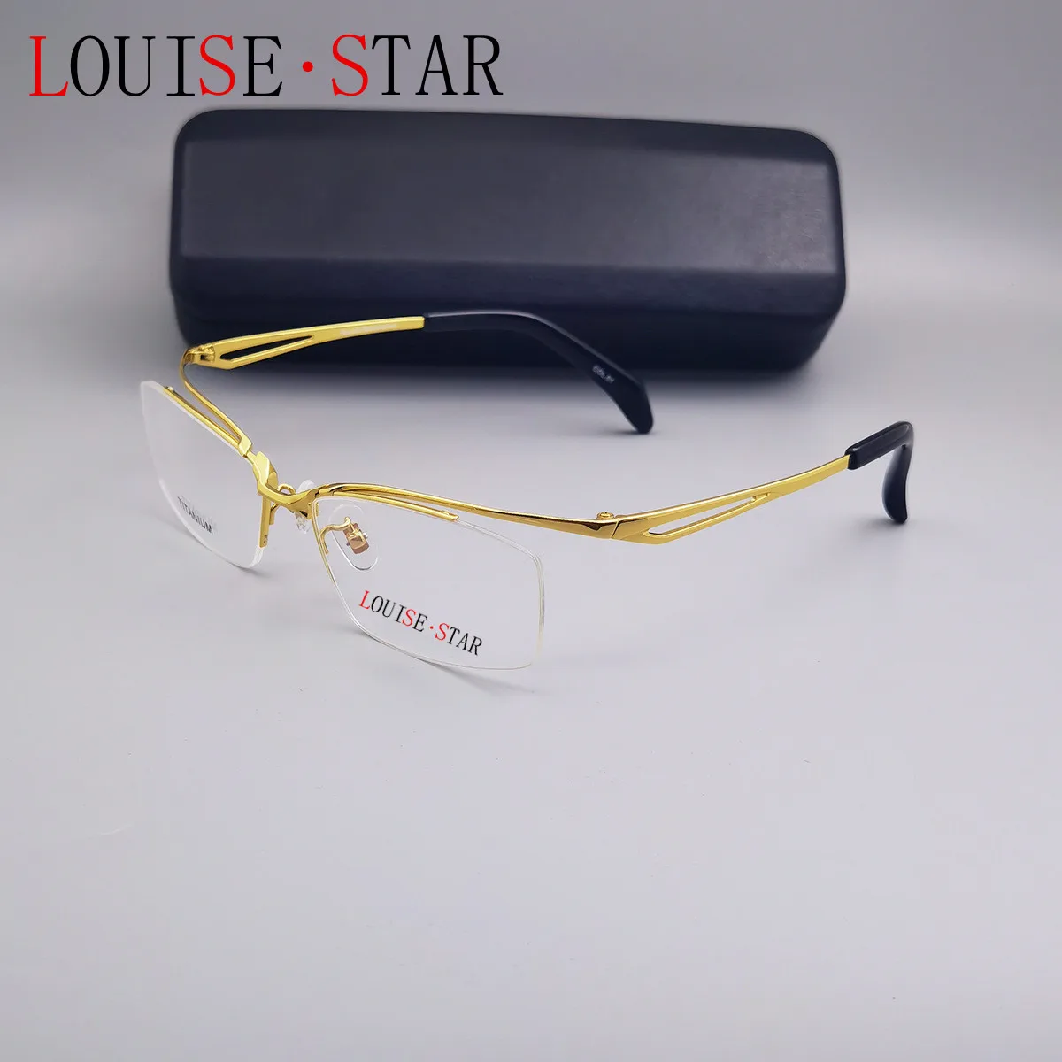 

High Quality Pure Titanium Aviation Business Glasses Frame Men's Fashion Super Elastic Half Frame Myopia Plane Mirror Optometry