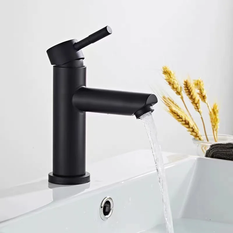 

Black/Brushed Gold Bathroom Faucet Stainless Steel Single Handle Basin Sink Faucet Cold Hot Water Crane Mixing Taps Torneira