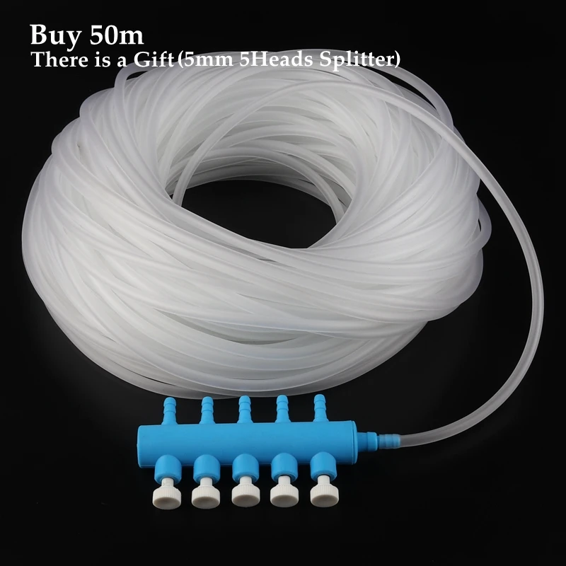 5~50m 4*6mm Aquarium Elastic Aeration Hose Fish Tank Air Pump Soft Pipe Flexible Oxygen Pump Hose Tube Line