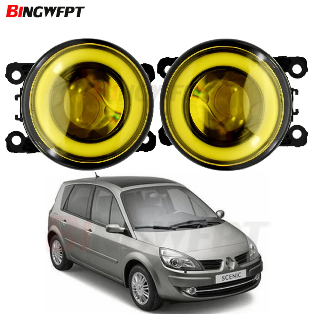 2pcs/pair Angel Eye Fog Lamps LED Lights For Renault Duster Captur Clio Koleos Scenic Twingo Latitude Fluence Kadjar Kwid Lodgy