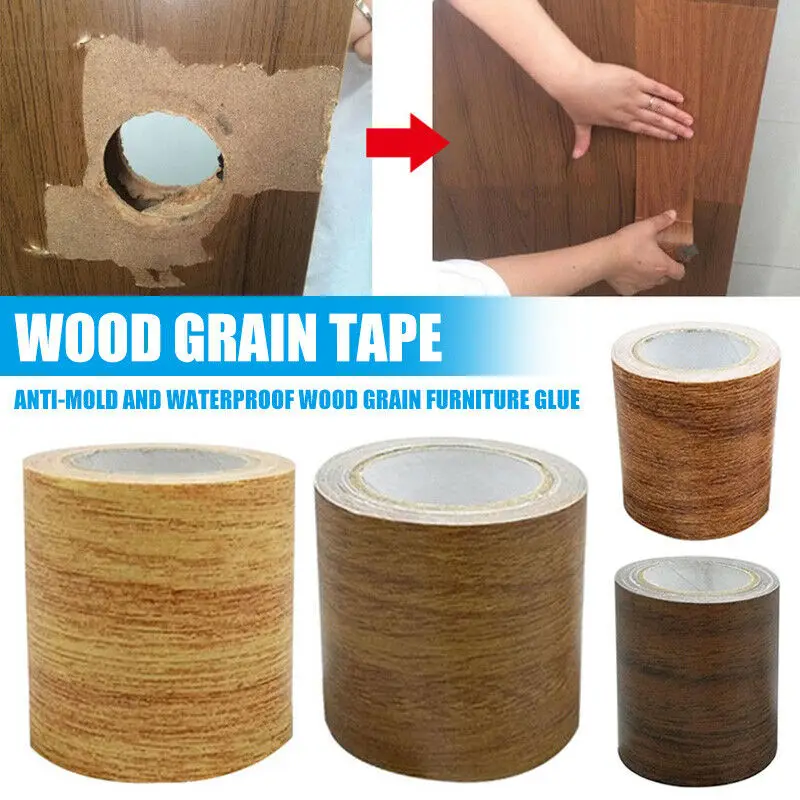 5 Meters/Roll Realistic Woodgrain Repair Adhensive Duct Tape 8 Colors Imitation Wood Grain Tape DIY HomeDecor For Home Furniture