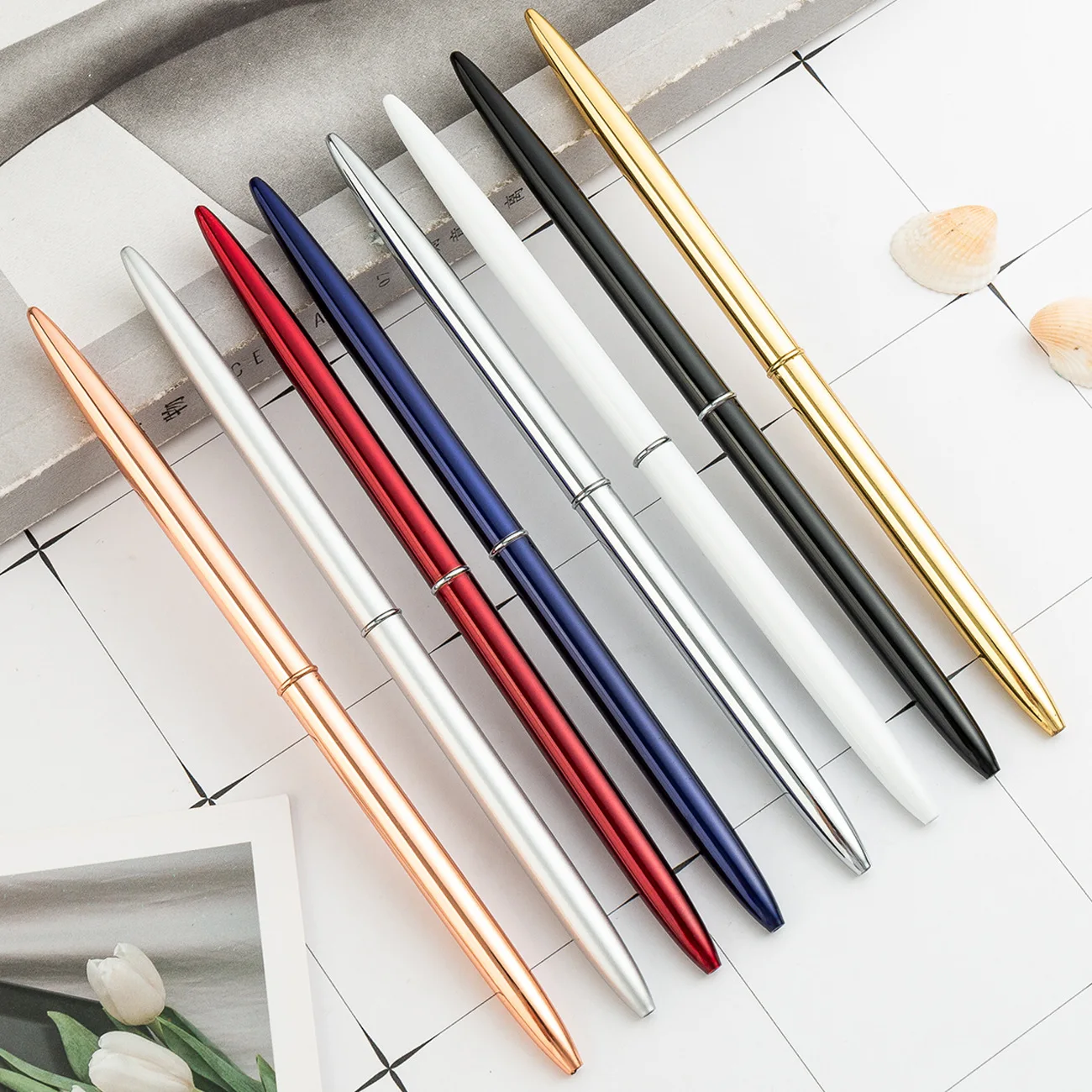 

24pcs/set Wholesale Metal Desk Pen Ball Point Pen Advertising Pen Customized Logo Hotel Front Desk Bank Gift Pen Wholesale