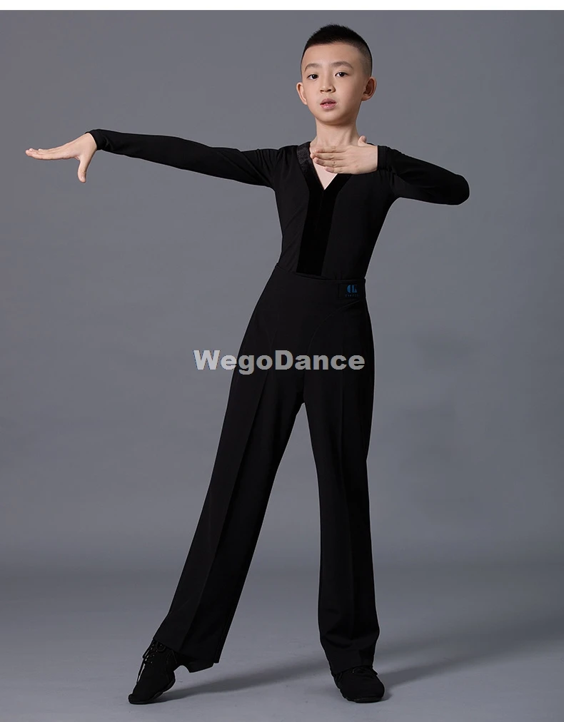 New Boys Latin Dance Bodysuit Pant Set Ballroom Cha Cha Rumba Salsa Tango Stage Performance Clothing Child Latin Shirt 110-170cm