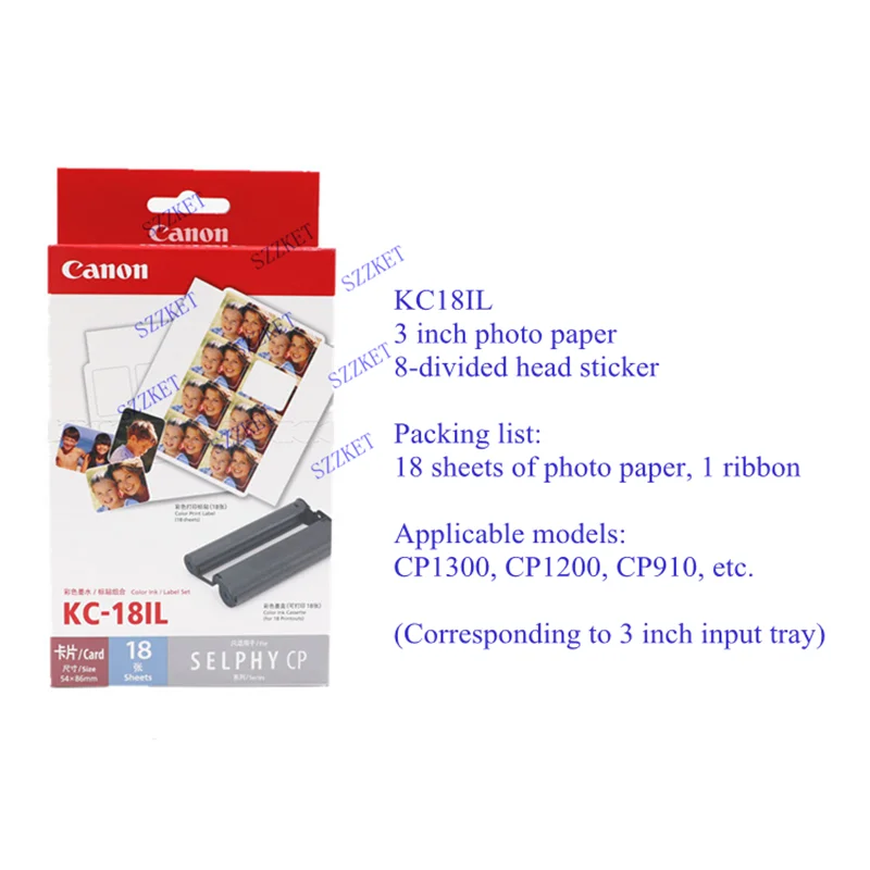 CplingCP1200-Papier photo Canon, RP108, KP108, KL108, KL36IP, KC36IP, KC18IS, KC18Canon