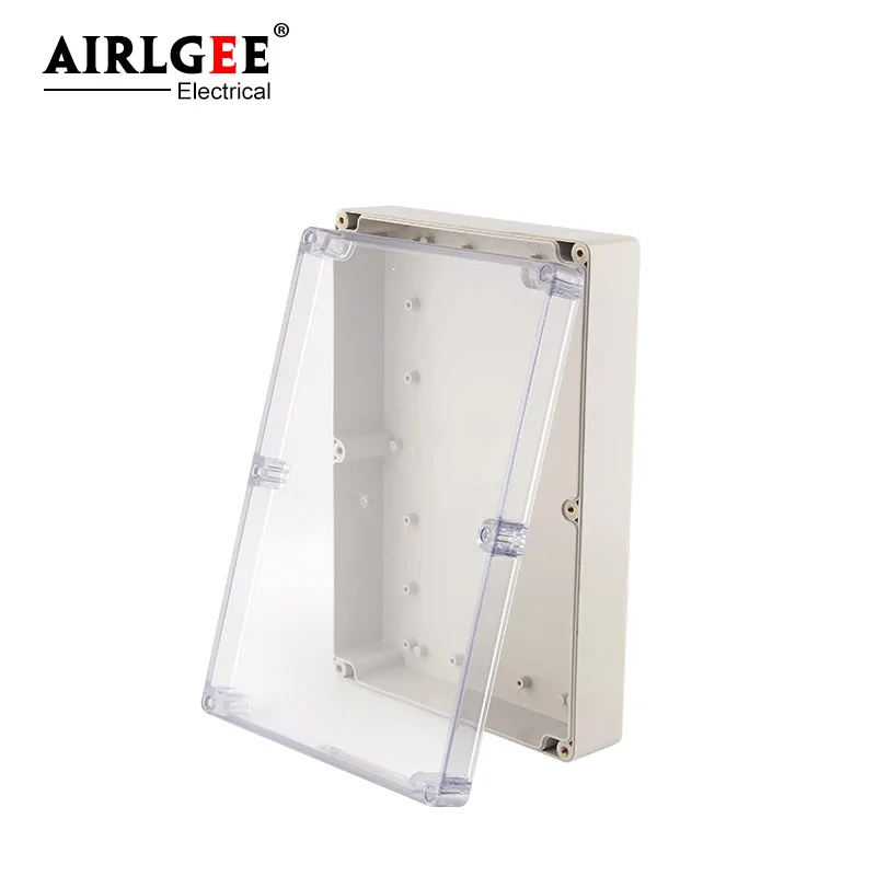 263*182*60mm rectangular transparent cover junction box with waterproof screws outdoor electrical engineering box ABS plastic