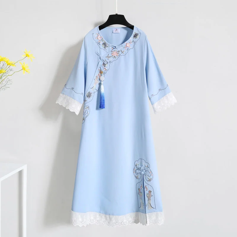 

Chinese Style Improved Hanfu Modern Dress Female Summer 2024 Fashion New Printing Antique Suit Fairy Short Skirt Costume