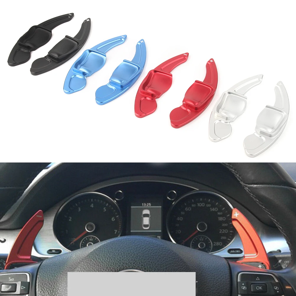 

2Pcs Aluminum Car Steering Wheel Shifter Paddle Shift Extension for Volkswagen VW Golf R GTI MK5 MK6 Jetta Polo Passat etc.