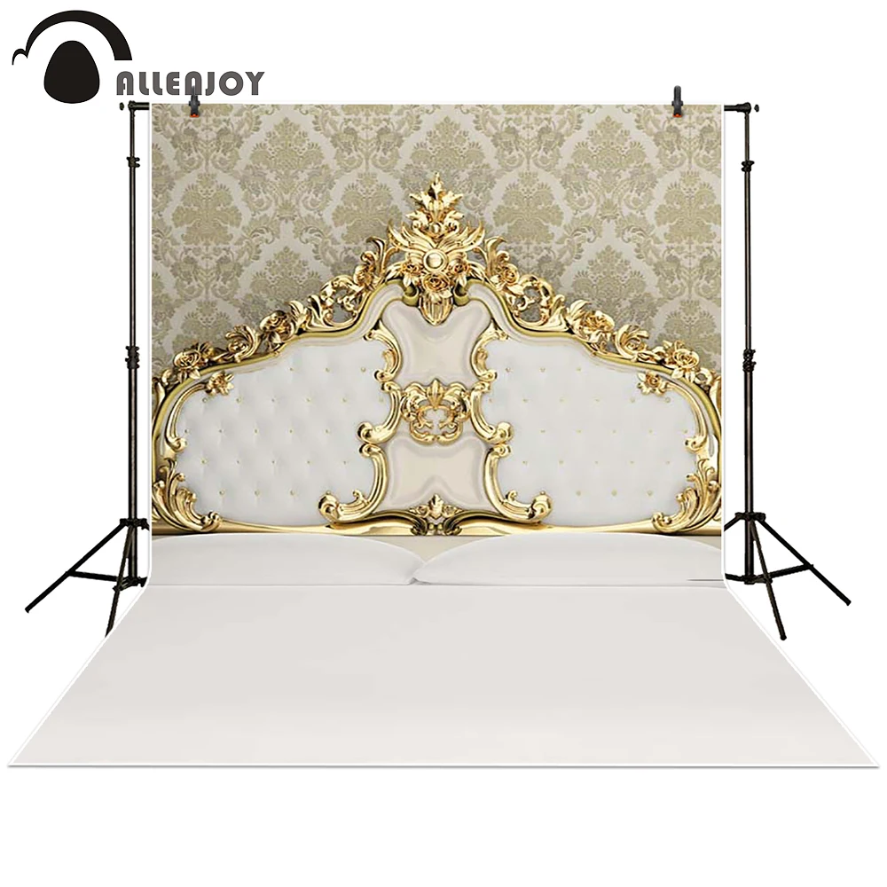 Allenjoy fondo de fotografía, cabecero de cama real dorada, príncipe, recién nacido, estudio de baby shower para niños