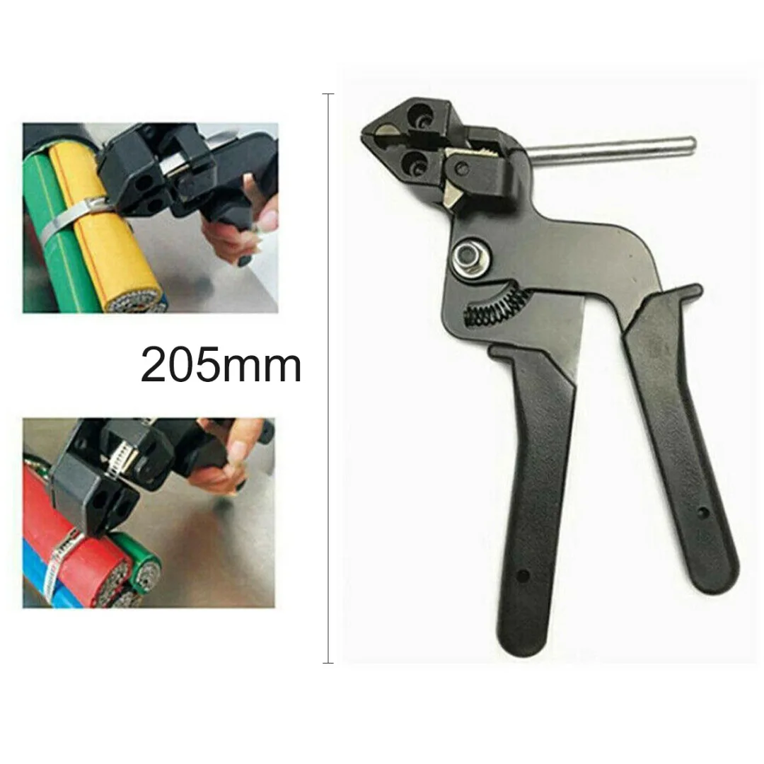 1pc Stainless Steel Metal Cable Tie Plier Fastener Crimper Cutter Black