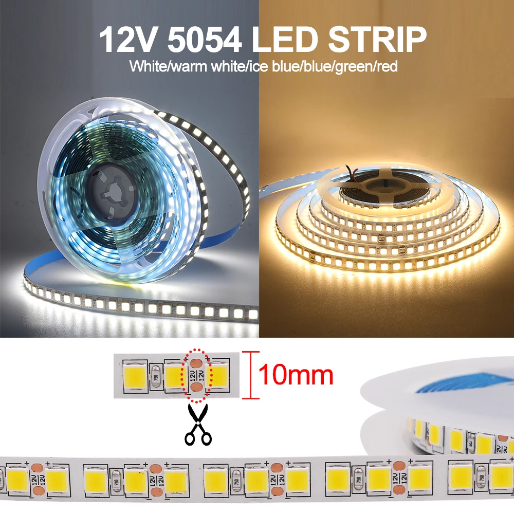 Imagem -02 - Smd 5050 5054 2835 Tira Conduzida à Prova Impermeável Água 6000k 4000k 3000k 60 120 240leds m Flexível Fita Led Fita Luz Tira Lâmpada 5m dc 12v