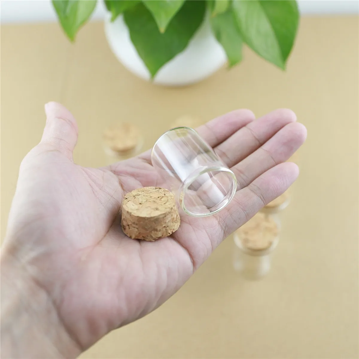 50 pcs/lot 26*30*40mm 15ml Cork Stopper Glass Bottle Wedding Decoration Bottle Container Glass Jars Vials DIY Craft Mini tube