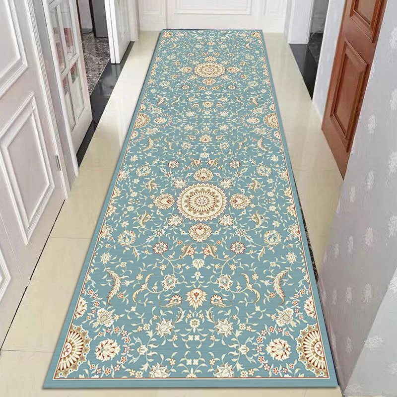 

Bohemia Corridor Rug Hallway Carpet Stylish Living Room Area Rug Home Bedroom Floor Mat Anti-slip Kitchen Mat Crystal Velvet