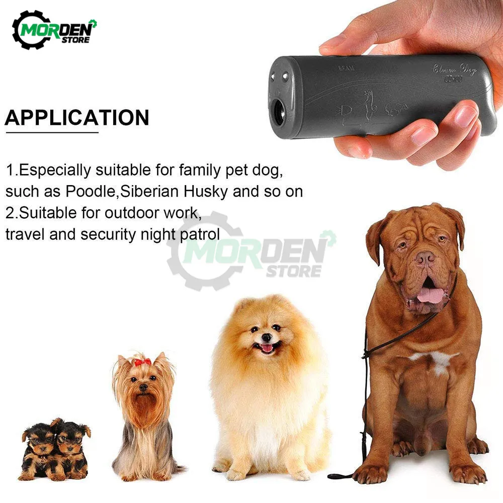 Ultrasonic 3 in 1 Dog Training Repeller Control Trainer Device Anti-Barking Stop Bark Deterrents Dogs Pet Training Device