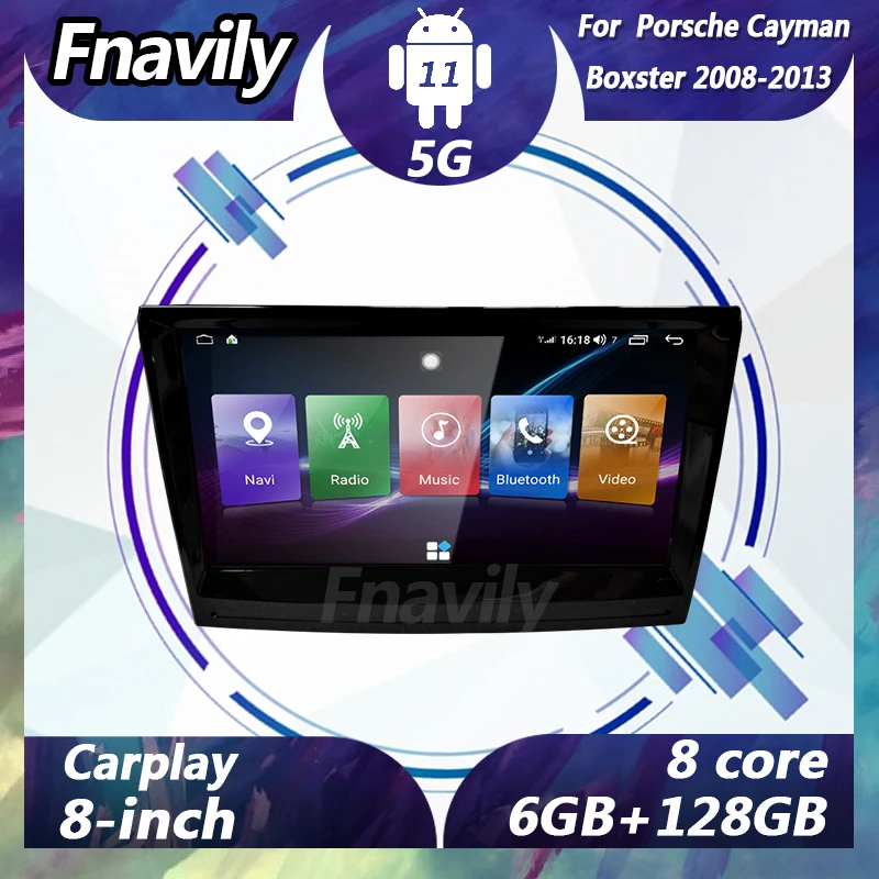 Fnavily 8'' Android 11 Car Radio For Porsche Cayman Boxster dvd player car video stereos GPS Navigation video DSP 2008 - 2013