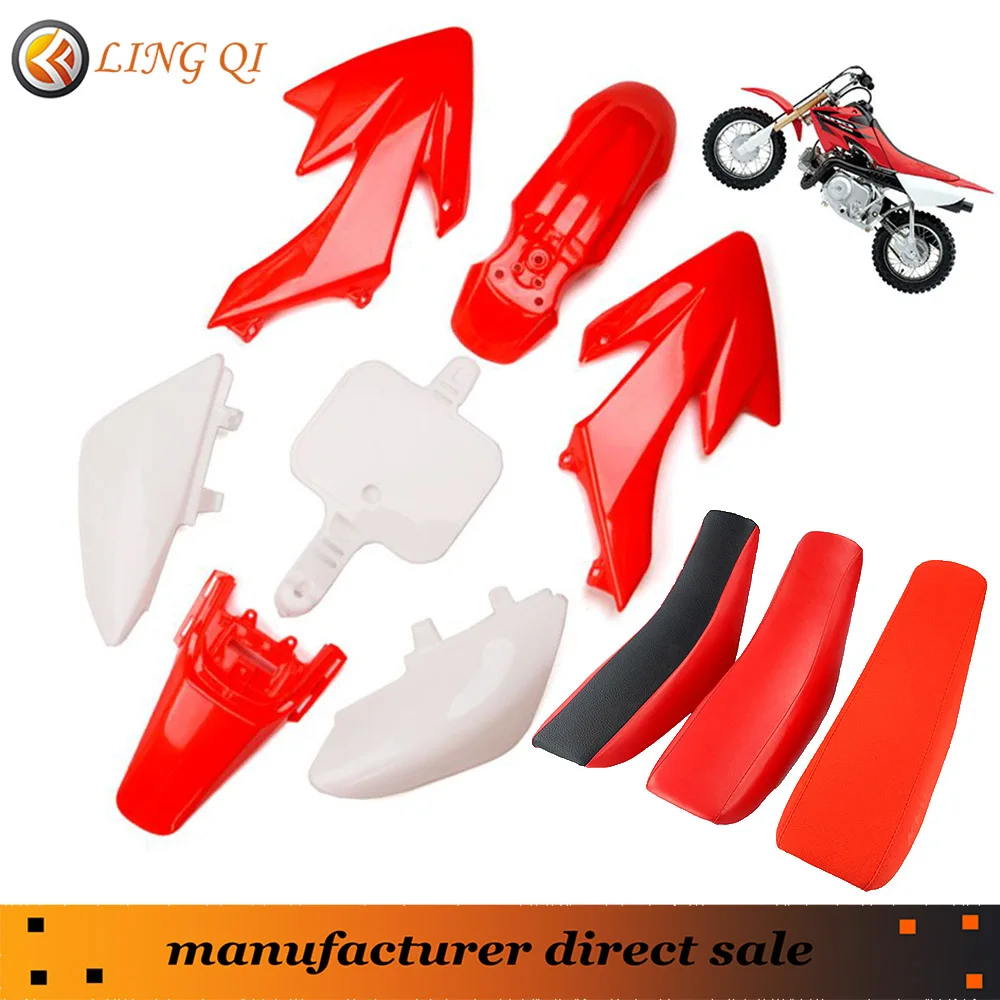 

red CRF50 XR50 Plastic Fairing Body Kits + red Foam Seat For Chinese Pit Dirt Motor Trail Bike CRF 50cc 70cc 90cc 110cc 125c 140