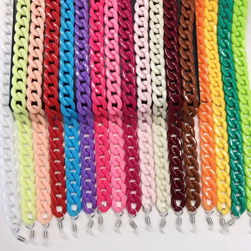 Candy Color Acrylic Sunglasses Chains Women Girls Reading Glasses Hanging Neck Chain Lanyard Eyeglass Strap Rope Accessories