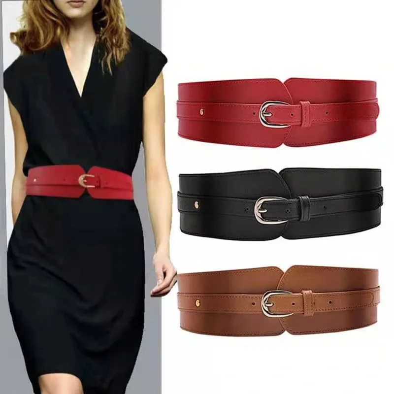 65 Style New Korean Windbreaker Elastic Wide Women Waistband A Variety Alloy Buckle Retro Belt All-Match Dress Women Accessory