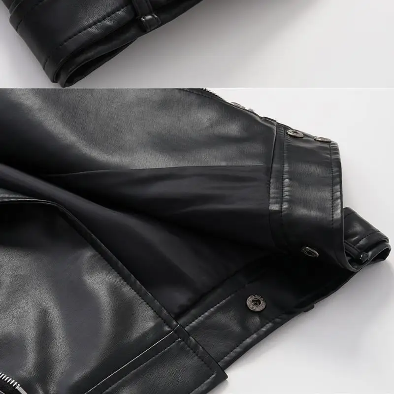 New Loose PU Faux Leather Jacket Women Classic Moto Biker Jacket Autumn Winter Lady Basic Coat Plus Size Outerwear