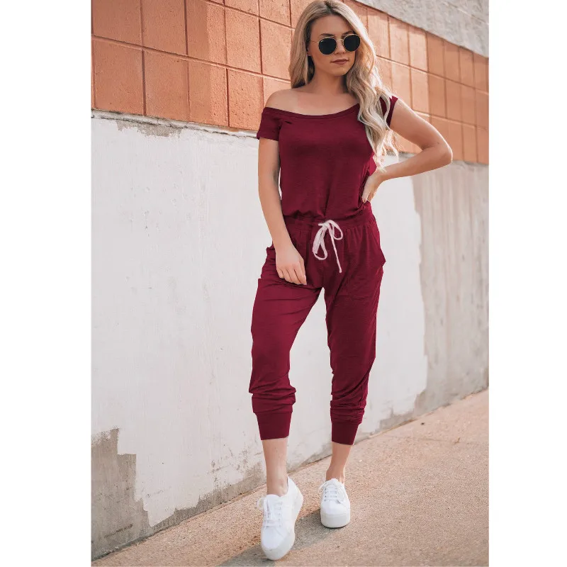 Sexy overalls Women long romper Black jumpsuit Off Shoulder jumpsuit rompers womens jumpsuits body mujer image 2