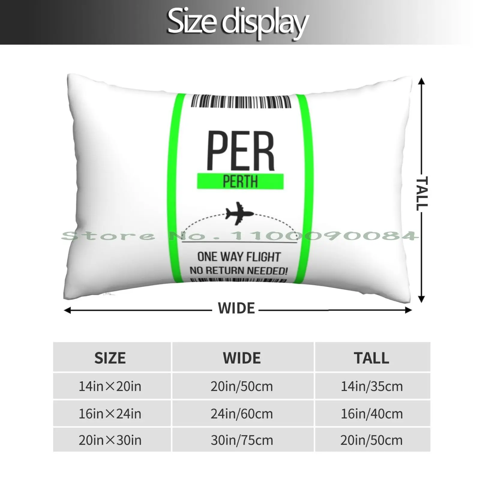 One Way Ticket To Perth! Pillow Case 20x30 50*75 Sofa Bedroom Cryptocurrency Bitcoin Btc Ethereum Blockchain Litecoin Ripple