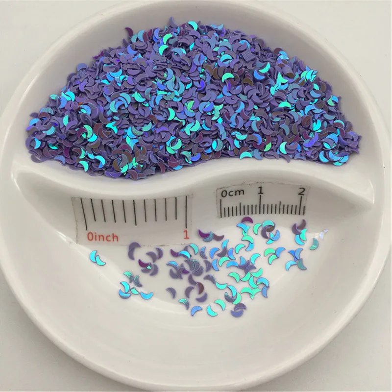 3 millimetri di Figura della Luna di PVC Allentato Paillettes Glitter Paillettes per Unghie artistiche Manicure, Confetti di Nozze, accessori per