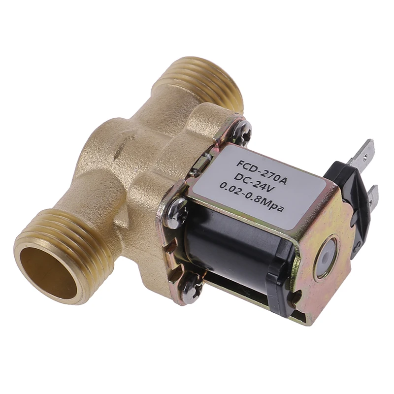 ขายร้อน 1 PC G1/2 ''ทองเหลืองไฟฟ้า Solenoid วาล์ว DC 12V 24V AC 220V สำหรับเครื่องทำน้ำอุ่นพลังงานแสงอาทิตย์