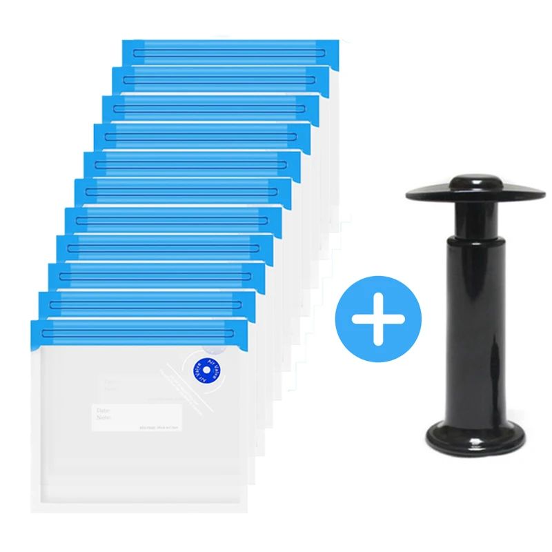 Yumyth Vakuum-Reiß verschluss taschen Wieder verwendbare Lebensmittel lagerung Vakuum ierer Sous-Vide-Beutel Kunststoff verpackungs beutel mit Hand pumpe p275