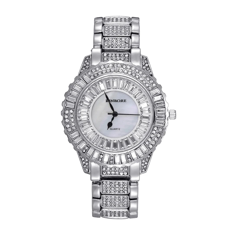 Hip Hop Luxury Mens Iced Out Waterproof Watches Date Quartz Wrist Watches With Micropave CZ Alloy Watch For Women Men Jewelry