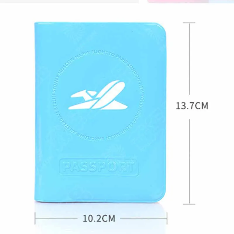 Couverture de passeport en PVC pour hommes et femmes, porte-cartes et pièces d\'identité, étui pour documents de bonbons, porte-passeport d\'avion,